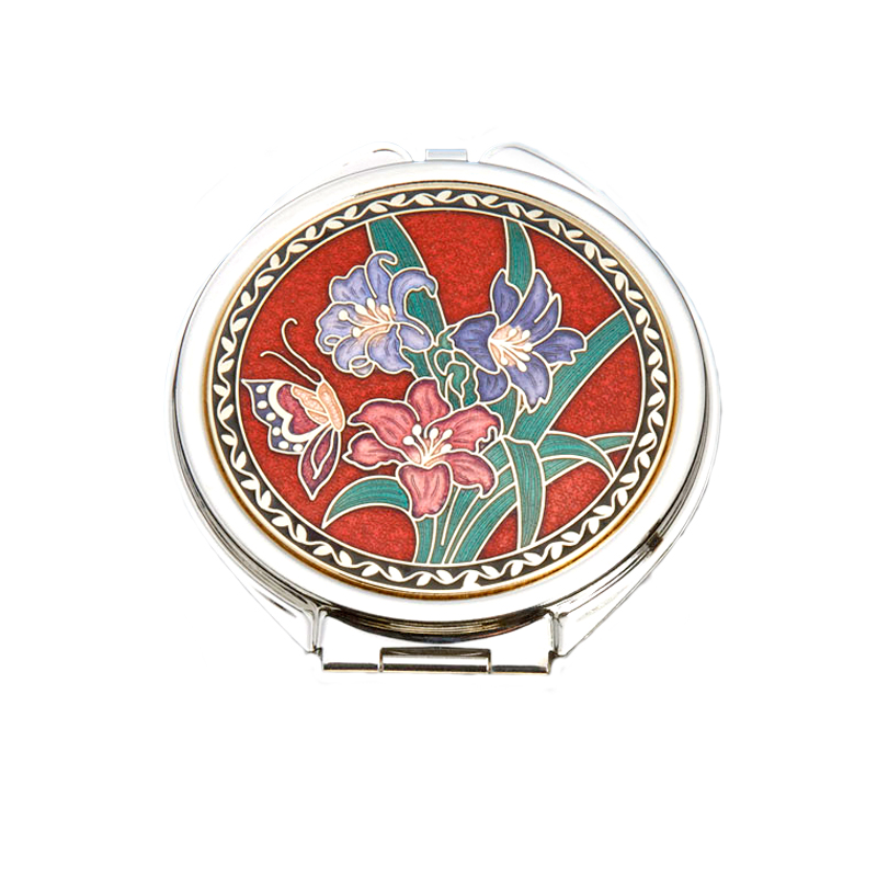 景泰藍琺瑯雙面隨身化妝鏡  | 客製化琺瑯飾品